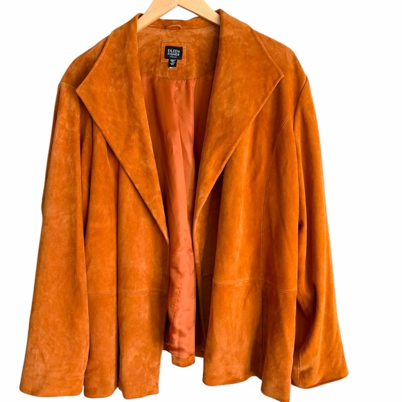 Eileen Fisher Jackets & Blazers - Eileen Fischer Bohemian Pumpkin Suede Jacket Size 3X
